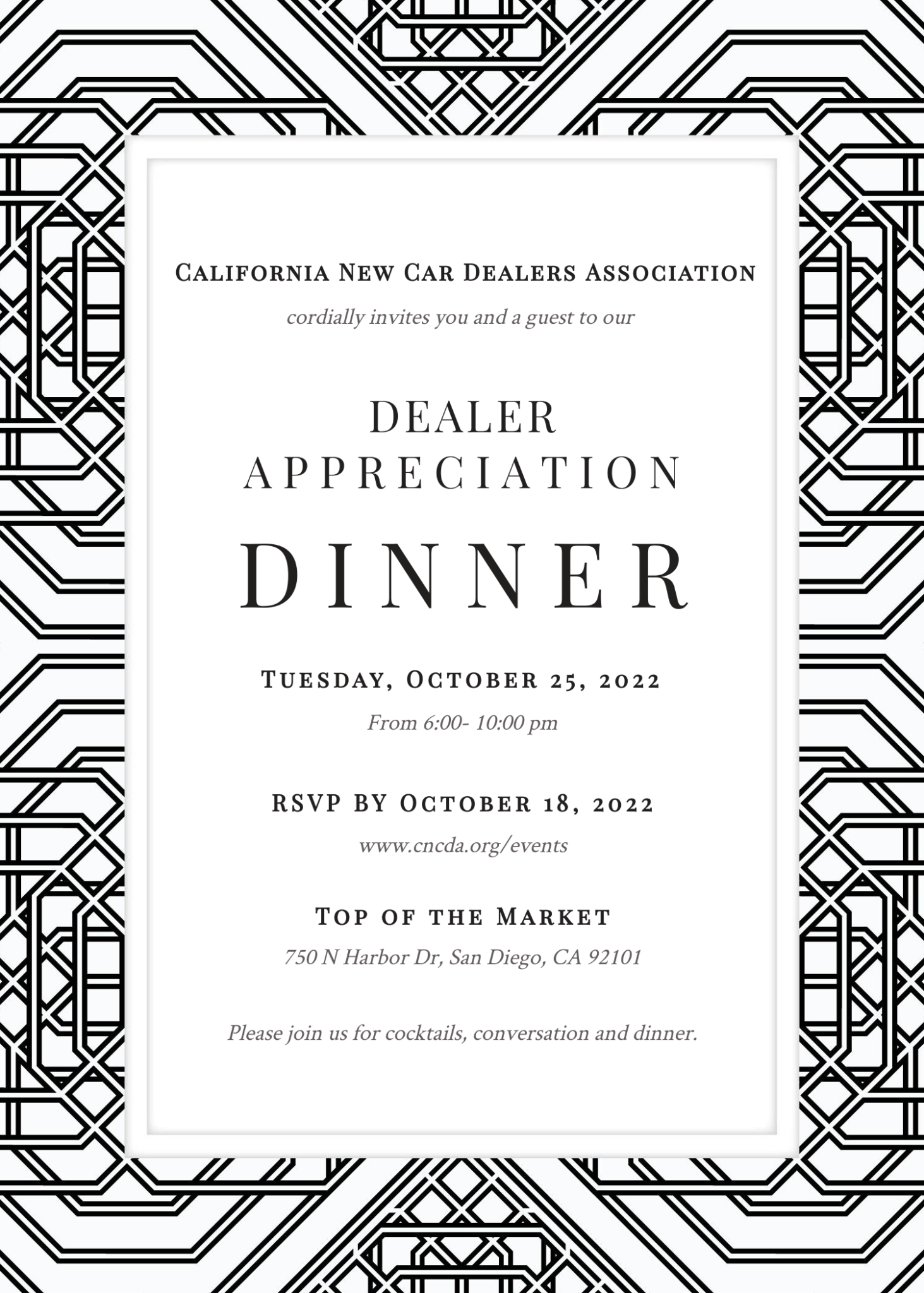 Dealer Appreciation Dinner California New Car Dealers Association